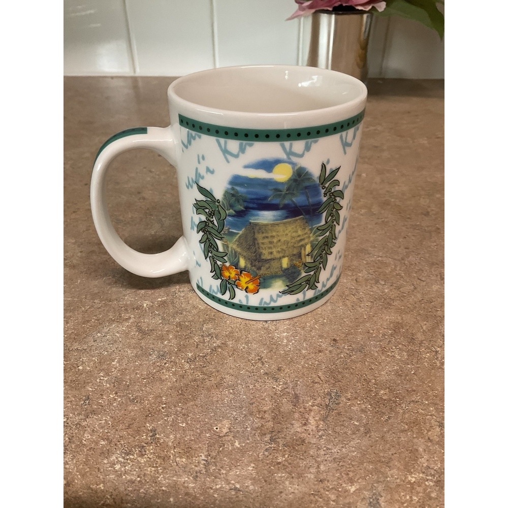 Hilo Hattie Kaua'i Hawaii Coffee‎ Mug Island Heritage Tropical Grass Hut 2002